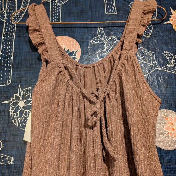 NEW Three Bird Nest Bliss Wildflower Ruffle Jumpsuit Mauve Brown Women's Small - Picture 8 of 11